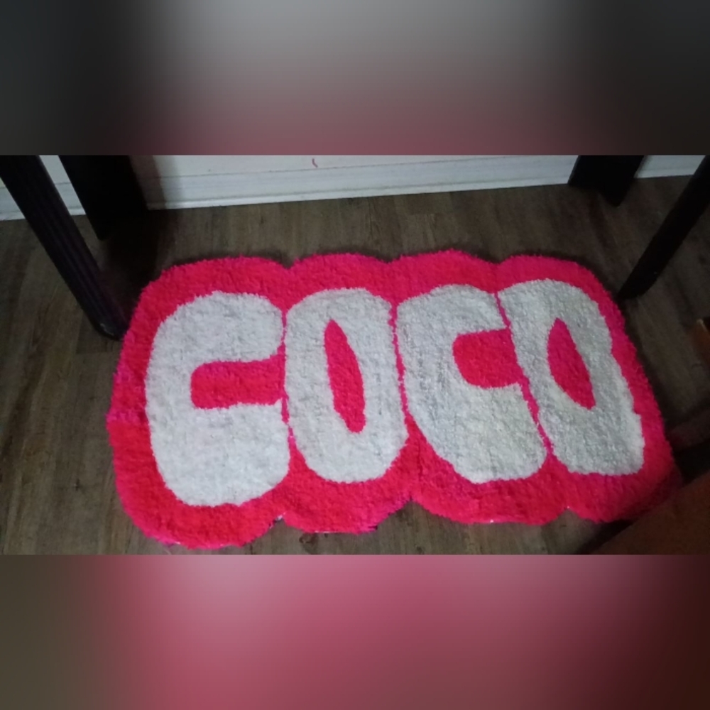 Coco Pink and White Custom Rug - Picture 4 of 4